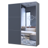 Kleiderschrank Doros G-Caiser Schiebetüren Anthrazit Anthrazit 1 Tür 1 Spiegel 3 Türen 160x60x240 (42005411)