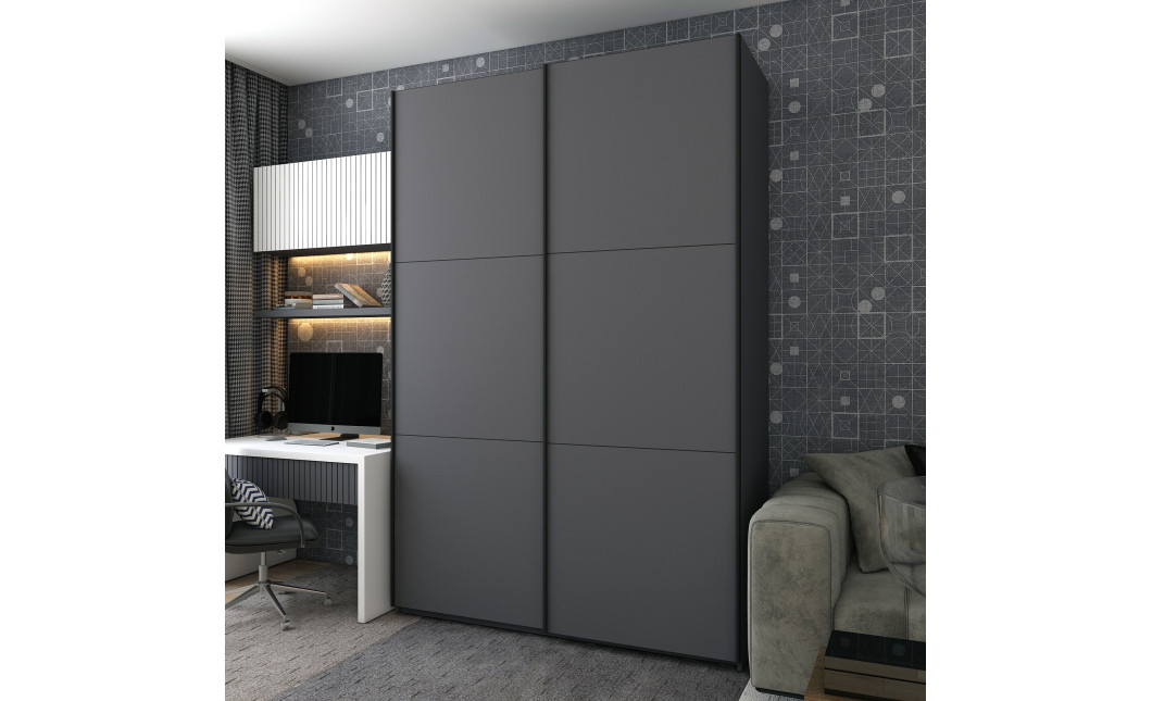 Kleiderschrank Doros G-Caiser Schiebetüren Anthrazit Anthrazit 2 Türen 160x60x240 (42005412)