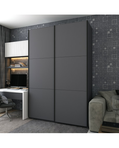 Kleiderschrank Doros G-Caiser Schiebetüren Anthrazit Anthrazit 2 Türen 160x60x240 (42005412)