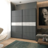 Kleiderschrank Doros G-Caiser Schiebetüren Anthrazit Anthrazit Betoneinsatz 2 Türen 220x60x240 (42005419)