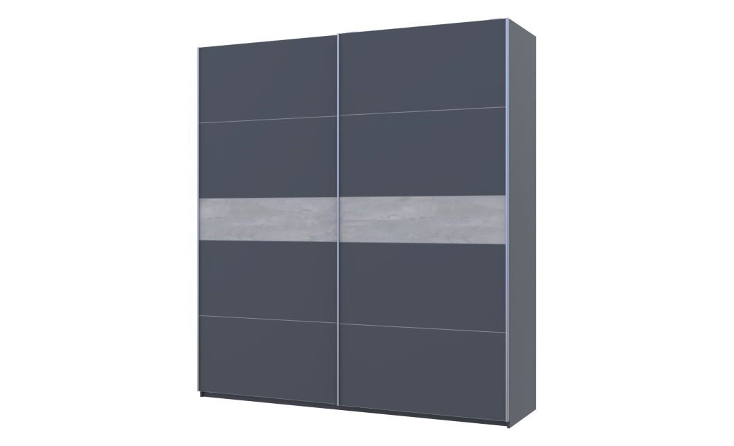 Kleiderschrank Doros G-Caiser Schiebetüren Anthrazit Anthrazit Betoneinsatz 2 Türen 220x60x240 (42005419)