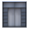 Kleiderschrank Doros G-Caiser Schiebetüren Anthrazit Anthrazit Ewok Eiche Einsatz 2 Türen 220x60x240 (42005420)