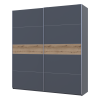 Kleiderschrank Doros G-Caiser Schiebetüren Anthrazit Anthrazit Ewok Eiche Einsatz 2 Türen 220x60x240 (42005420)