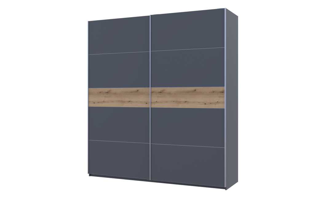 Kleiderschrank Doros G-Caiser Schiebetüren Anthrazit Anthrazit Ewok Eiche Einsatz 2 Türen 220x60x240 (42005420)