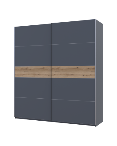 Kleiderschrank Doros G-Caiser Schiebetüren Anthrazit Anthrazit Ewok Eiche Einsatz 2 Türen 220x60x240 (42005420)