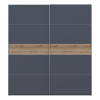 Kleiderschrank Doros G-Caiser Schiebetüren Anthrazit Anthrazit Ewok Eiche Einsatz 2 Türen 220x60x240 (42005420)