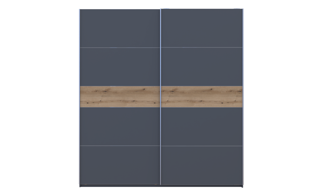 Kleiderschrank Doros G-Caiser Schiebetüren Anthrazit Anthrazit Ewok Eiche Einsatz 2 Türen 220x60x240 (42005420)