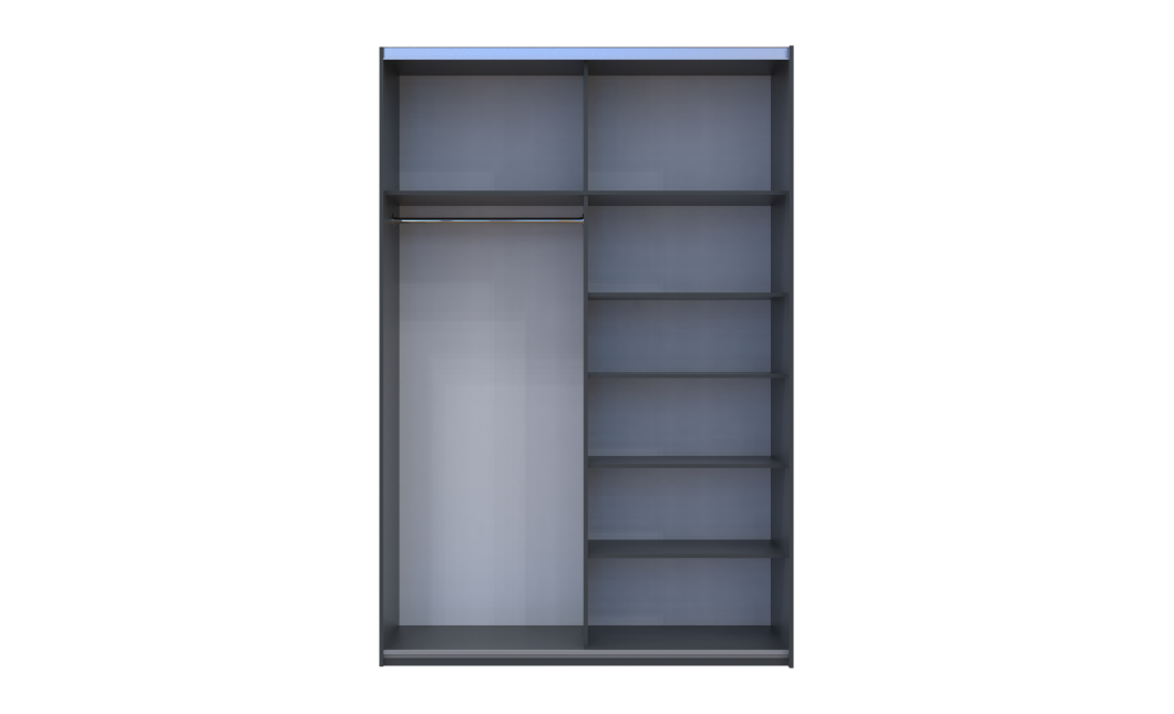 Kleiderschrank Doros G-Caiser Schiebetüren Anthrazit Weiß 1 Tür 1 Spiegel 3 Türen 160x60x240 (42005415)