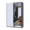 Kleiderschrank Doros G-Caiser Schiebetüren Anthrazit Weiß 1 Tür 1 Spiegel 3 Türen 160x60x240 (42005415)
