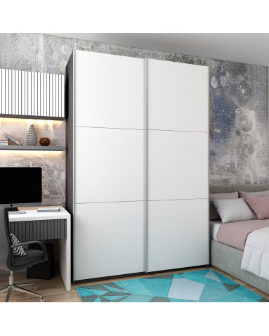 Kleiderschrank Doros G-Caiser Schiebetüren Anthrazit Weiß 2 Türen 160x60x240 (42005410)