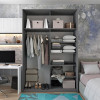 Kleiderschrank Doros G-Caiser Schiebetüren Anthrazit Weiß 2 Türen 160x60x240 (42005410)