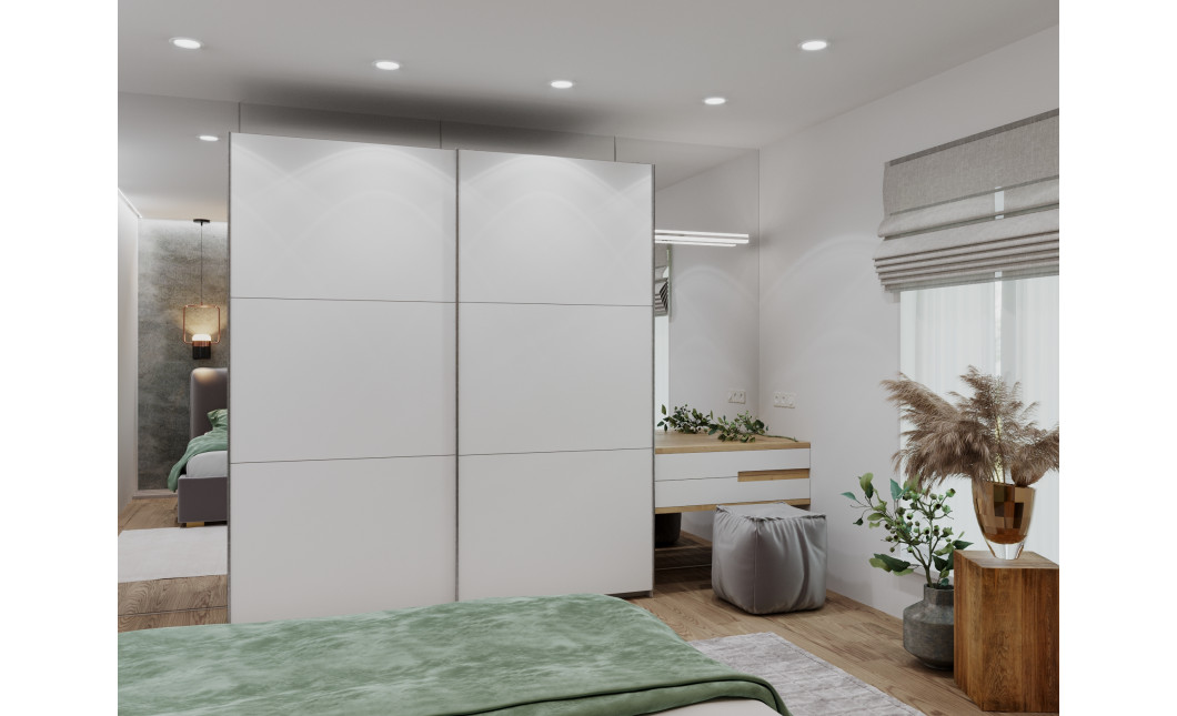 Kleiderschrank Doros G-Caiser Schiebetüren Anthrazit Weiß 2 Türen 220x60x240 (42005416)