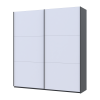 Kleiderschrank Doros G-Caiser Schiebetüren Anthrazit Weiß 2 Türen 220x60x240 (42005416)