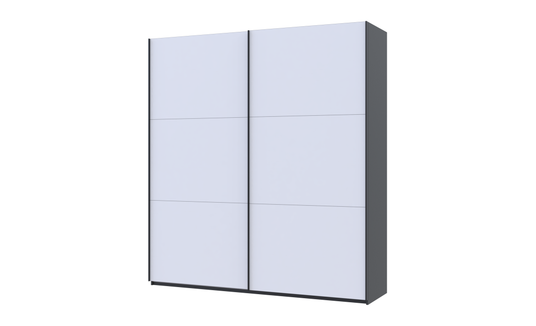Kleiderschrank Doros G-Caiser Schiebetüren Anthrazit Weiß 2 Türen 220x60x240 (42005416)