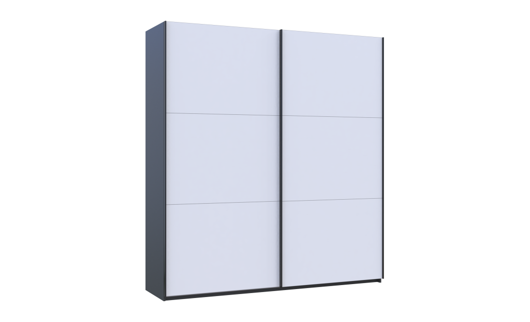 Kleiderschrank Doros G-Caiser Schiebetüren Anthrazit Weiß 2 Türen 220x60x240 (42005416)