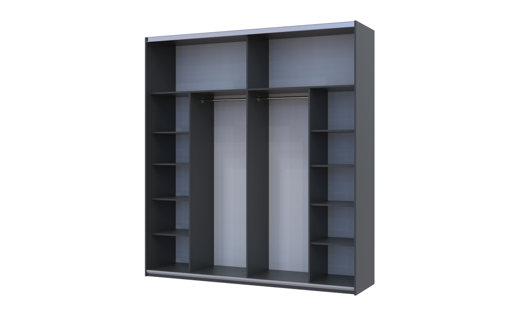 Kleiderschrank Doros G-Caiser Schiebetüren Anthrazit Weiß Betoneinsatz 2 Türen 220x60x240 (42005417)