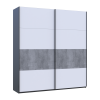 Kleiderschrank Doros G-Caiser Schiebetüren Anthrazit Weiß Betoneinsatz 2 Türen 220x60x240 (42005417)