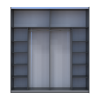 Kleiderschrank Doros G-Caiser Schiebetüren Anthrazit Weiß Betoneinsatz 2 Türen 220x60x240 (42005417)