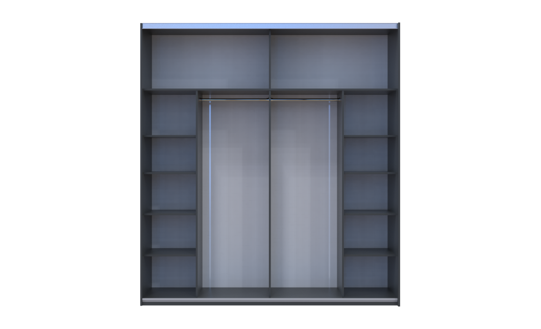Kleiderschrank Doros G-Caiser Schiebetüren Anthrazit Weiß Betoneinsatz 2 Türen 220x60x240 (42005417)