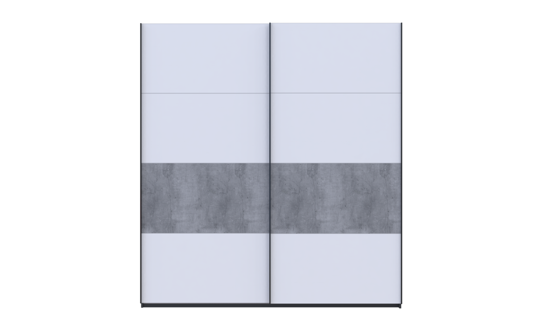 Kleiderschrank Doros G-Caiser Schiebetüren Anthrazit Weiß Betoneinsatz 2 Türen 220x60x240 (42005417)