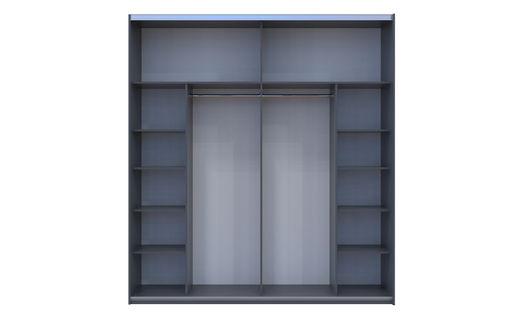 Kleiderschrank Doros G-Caiser Schiebetüren Anthrazit Weiß Ewok Eiche Einsatz 2 Türen 220x60x240 (42005418)