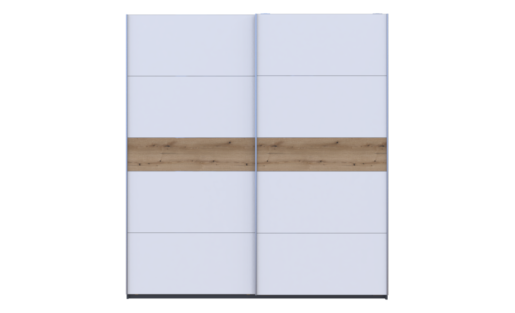 Kleiderschrank Doros G-Caiser Schiebetüren Anthrazit Weiß Ewok Eiche Einsatz 2 Türen 220x60x240 (42005418)