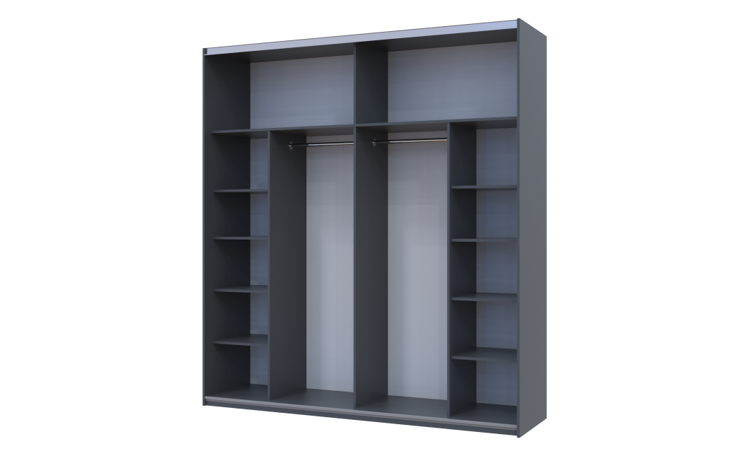 Kleiderschrank Doros G-Caiser Schiebetüren Anthrazit Weiß Ewok Eiche Einsatz 2 Türen 220x60x240 (42005418)