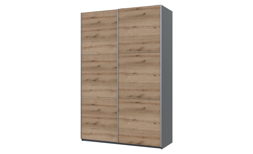 Kleiderschrank Doros G-Caiser Schiebetüren Anthrazit Ewok Eiche 2 Türen 160x60x240 (42005414)