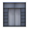 Kleiderschrank Doros G-Caiser Schiebetüren Anthrazit Ewok Eiche Anthrazit Einsatz 2 Türen 220x60x240 (42005421)