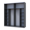 Kleiderschrank Doros G-Caiser Schiebetüren Anthrazit Ewok Eiche Anthrazit Einsatz 2 Türen 220x60x240 (42005421)