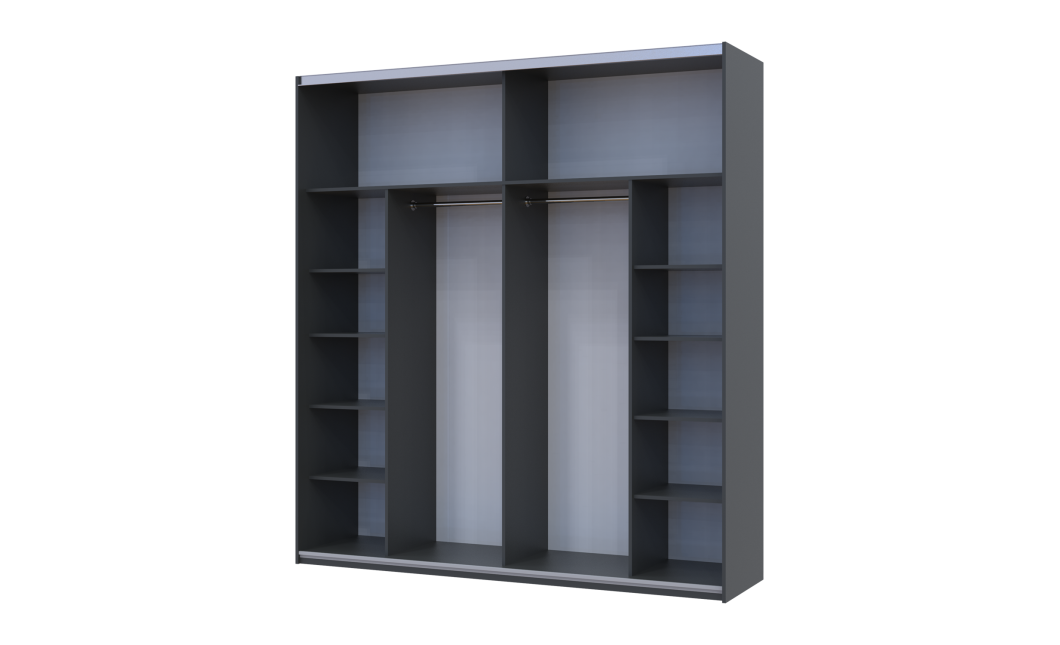 Kleiderschrank Doros G-Caiser Schiebetüren Anthrazit Ewok Eiche Anthrazit Einsatz 2 Türen 220x60x240 (42005421)