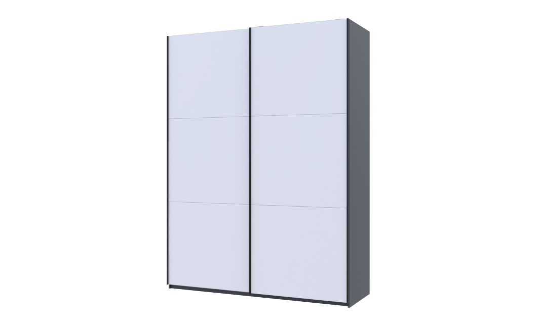 Kleiderschrank Doros G-Caiser Schiebetüren Graphitgrau / Weiß 2 Türen 180x60x240 (44900262)
