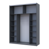Kleiderschrank Doros G-Caiser Schiebetüren Graphitgrau / Weiß 2 Türen 180x60x240 (44900262)