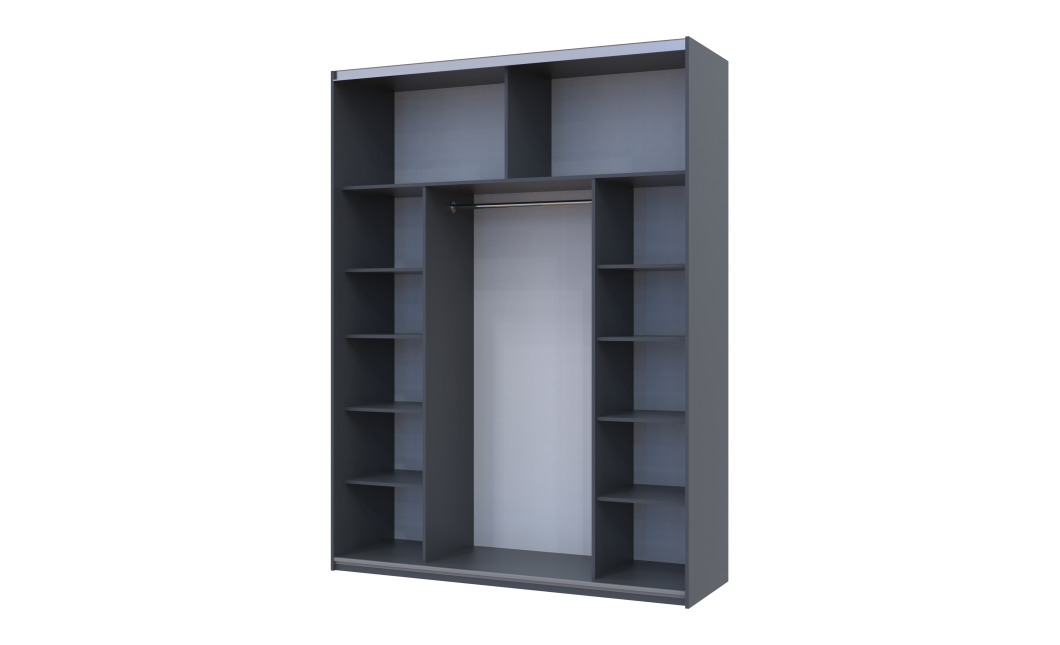 Kleiderschrank Doros G-Caiser Schiebetüren Graphitgrau / Weiß 2 Türen 180x60x240 (44900262)