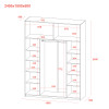 Kleiderschrank Doros G-Caiser Schiebetüren Graphitgrau / Weiß 2 Türen 180x60x240 (44900262)