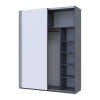 Kleiderschrank Doros G-Caiser Schiebetüren Graphitgrau / Weiß 2 Türen 180x60x240 (44900262)