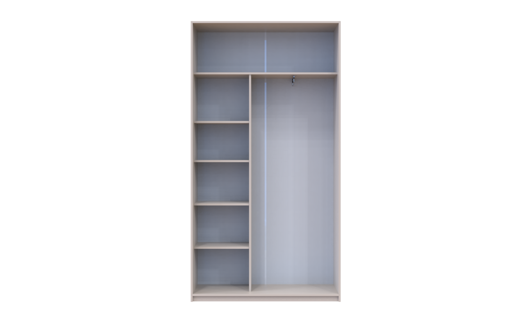 Kleiderschrank Doros City Light Schiebetüren Kaschmir mit Spiegel 2 Türen 120x45x225 (80736338)