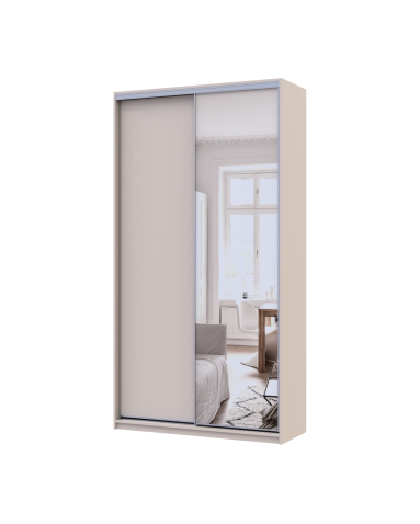 Kleiderschrank Doros City Light Schiebetüren Kaschmir mit Spiegel 2 Türen 120x45x225 (80736338)