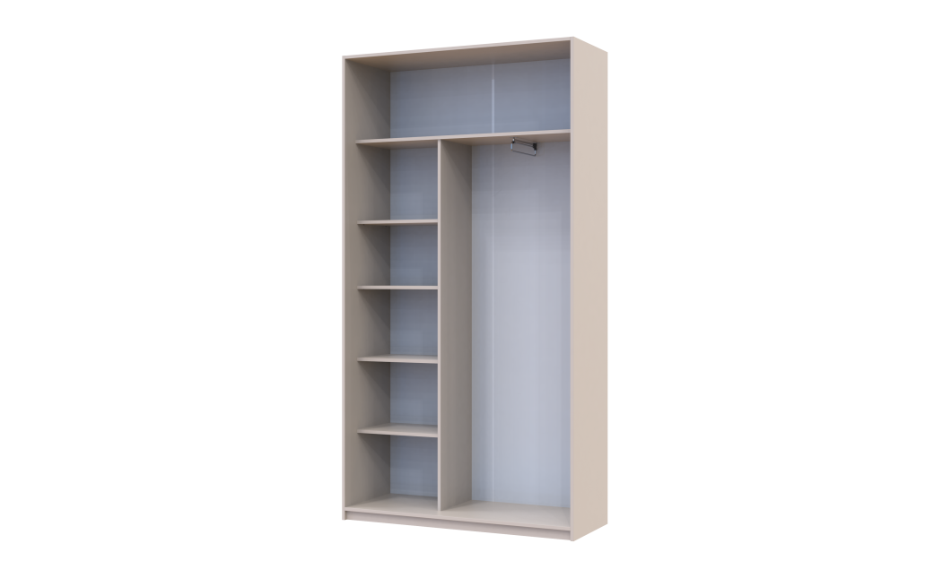 Kleiderschrank Doros City Light Schiebetüren Kaschmir mit Spiegel 2 Türen 120x45x225 (80736338)