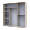 Kleiderschrank Doros City Light Schiebetüren Kaschmir mit Spiegel 3 Türen 225x60x225 (80736380)