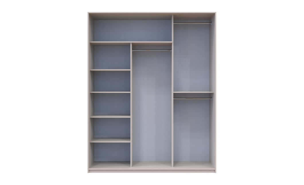 Kleiderschrank Doros City Light Schiebetüren Kaschmir mit Spiegel 3 Türen 180x60x225 (80736371)