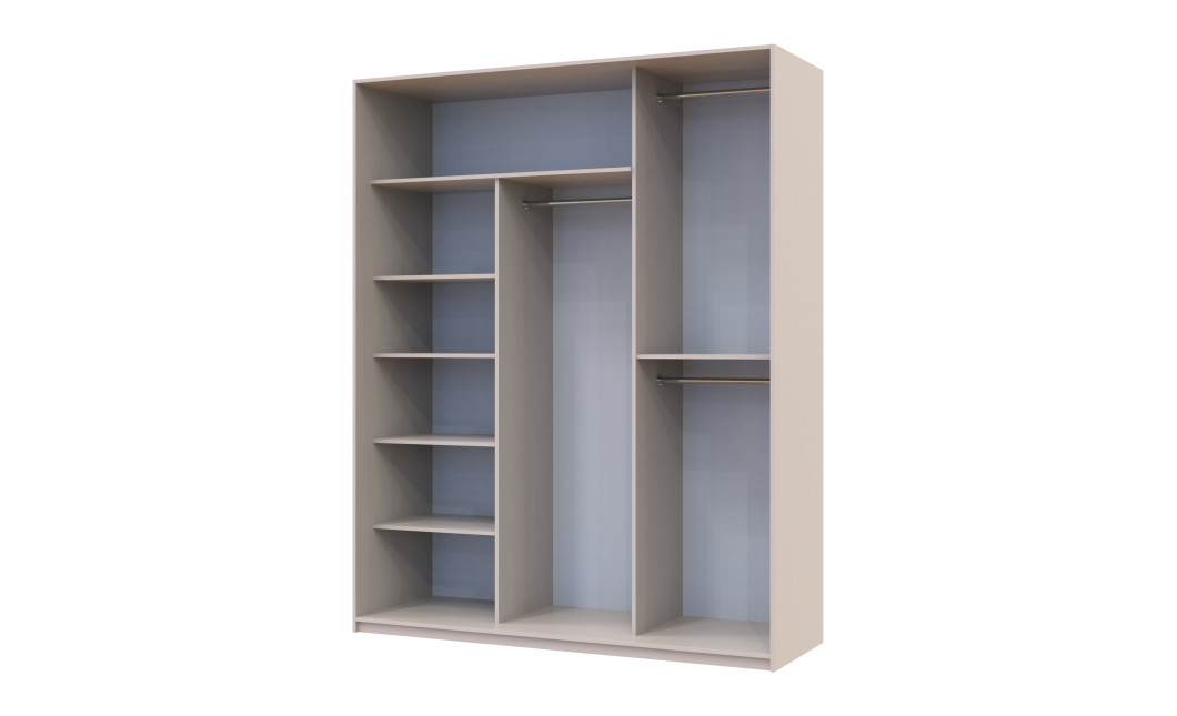 Kleiderschrank Doros City Light Schiebetüren Kaschmir mit Spiegel 3 Türen 180x60x225 (80736371)