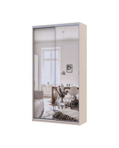 Kleiderschrank Doros City Schiebetüren Kaschmir mit Spiegel 2 Türen 120x45x225 (80736344)