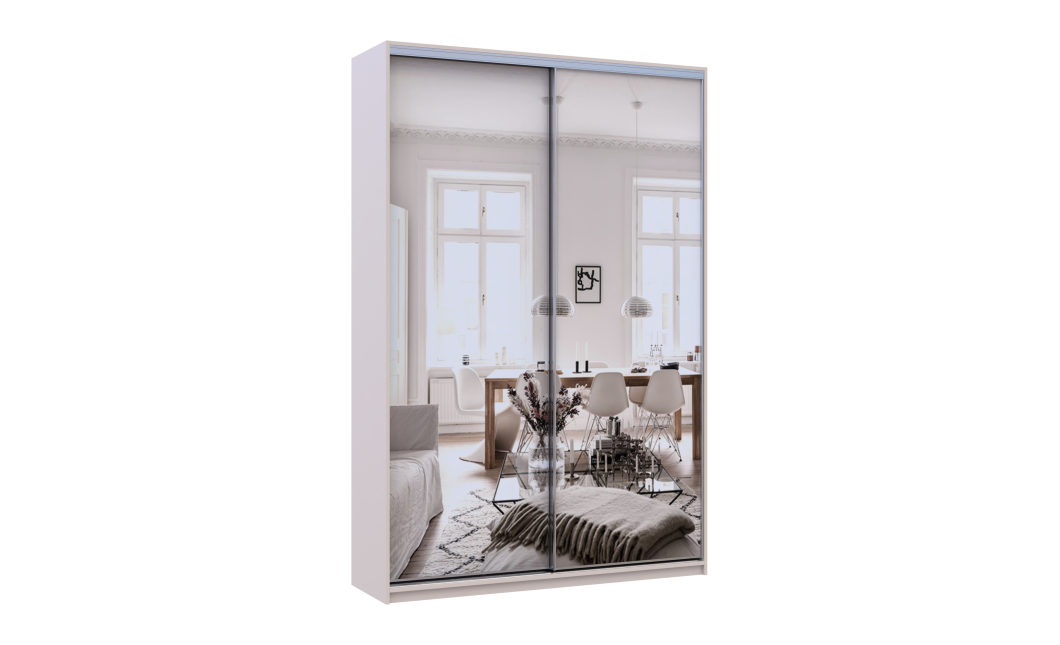 Kleiderschrank Doros City Light Schiebetüren Kaschmir mit Spiegel 2 Türen 150x45x225 (80736362)