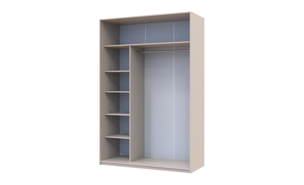 Kleiderschrank Doros City Light Schiebetüren Kaschmir mit Spiegel 2 Türen 150x60x225 (80736359)
