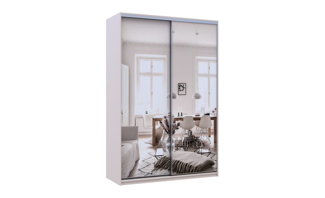 Kleiderschrank Doros City Light Schiebetüren Kaschmir mit Spiegel 2 Türen 150x60x225 (80736359)