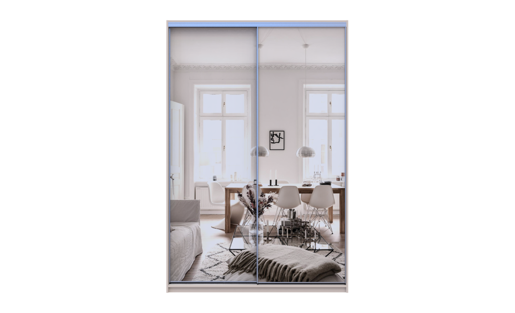 Kleiderschrank Doros City Light Schiebetüren Kaschmir mit Spiegel 2 Türen 150x60x225 (80736359)