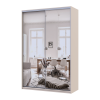 Kleiderschrank Doros City Light Schiebetüren Kaschmir mit Spiegel 2 Türen 150x60x225 (80736359)