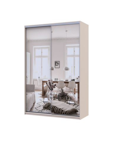 Kleiderschrank Doros City Light Schiebetüren Kaschmir mit Spiegel 2 Türen 150x60x225 (80736359)