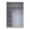 Kleiderschrank Doros City Light Schiebetüren Kaschmir mit Spiegel 2 Türen 150x60x225 (80736359)